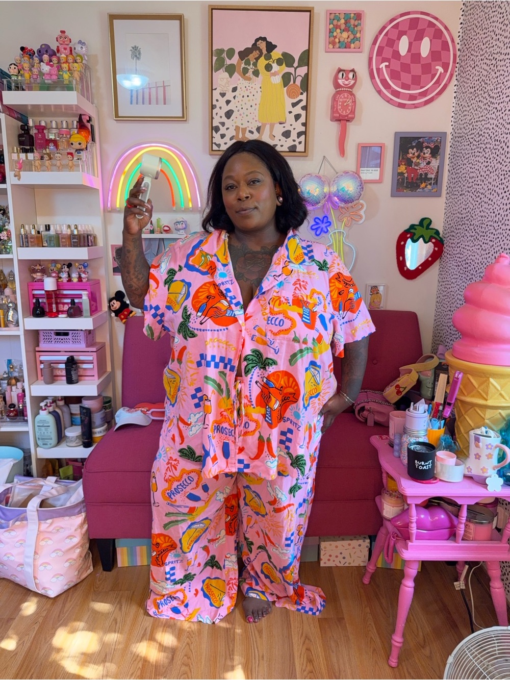 Cute ' Pink Tropical Print Set